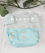 Grovia Hybrid Shell + 1 Liner Solid Blue Waterproof Adjustable OS Cloth System