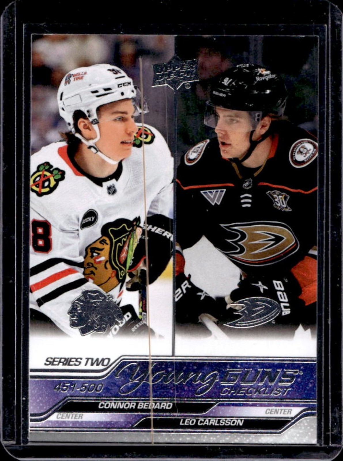 2023-24 Upper Deck Young Guns Checklist (Connor Bedard Leo Carlsson) #500