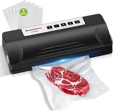 Automatic Food Vacuum Sealer Compact Food Preservation Machine with 5 Bags