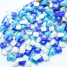 1.1LB Irregular Glass Mosaic Tiles for Crafts,Tiny Random Color DIY Making Cr...
