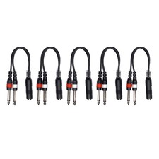 1/4 Inch Stereo TRS Female to 2 X Male Mono Y Splitter 9 inches