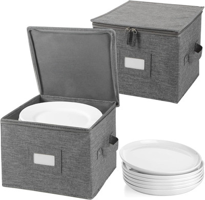 Popoly China Storage Containers Hard Shell inside 10'' W X 8'' H, Salad Plate Stor