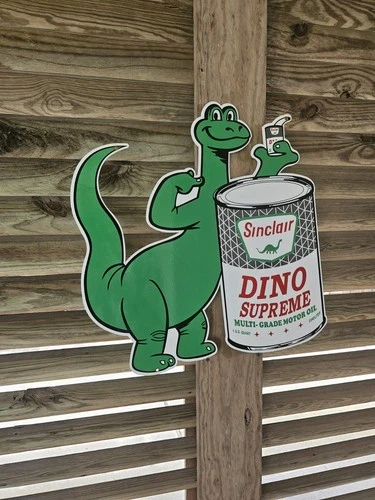 LARGE VINTAGE SINCLAIR MOTOR OIL DEALERSHIP PORCELAIN SIGN 20" X 19"