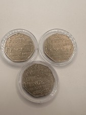 3X 50 Pence Coin Samuel Johnson