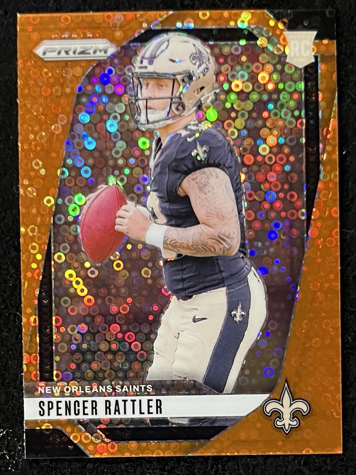 2024 Prizm Spencer Rattler RC Orange Disco Fast Break Rookie #388 Saints