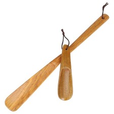 2pcs Strong Wood Beech Shoe Horn Wooden Shoe Horn Long Handle Slim Shape