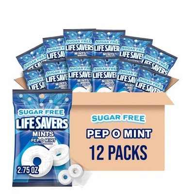 LIFE SAVERS Breath Mints Sugar Free, Pep O 2.75 Ounce (Pack of 12), White 