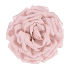 Dainty Satin Fabric Large Rose Flower Brooches Pin 16cm, Light Gray Pink 