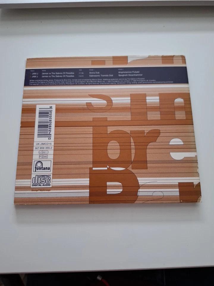 James vs The Sabres Of Paradise - Jam J - 2 Track CD Single - Image 3 of 3