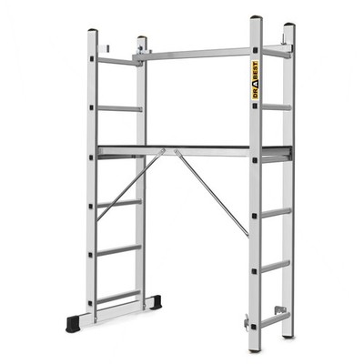 3in1 Leiter + Gerüst bis 150 kg Leitergerüst Stehleiter Anlegeleiter 2x 6 Stufen