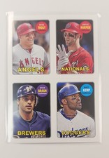 2013 Topps Archives - 1969 4-In-1 Stickers Mike Trout, Bryce Harper, Ryan Braun