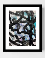 GUAJARDO Original Neo Expressionism Waves 14x11 Paper Signed Art