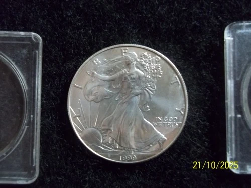 1999 Walking Liberty American Eagle One Dollar 1 Oz. Fine Silver Coin -