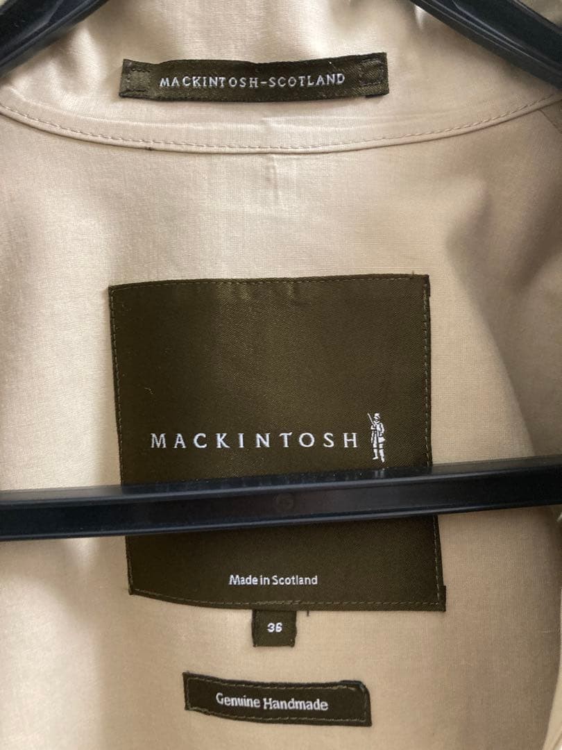 MACKINTOSH FENWICK Beige Rubberized Raincoat Size 36 Scotland Nice