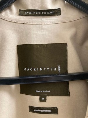 MACKINTOSH FENWICK Beige Rubberized Raincoat Size 36 Scotland Nice