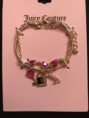 Juicy Couture Gold Tone 2:1 Set With Bangle Charm Bracelet  display picture 3