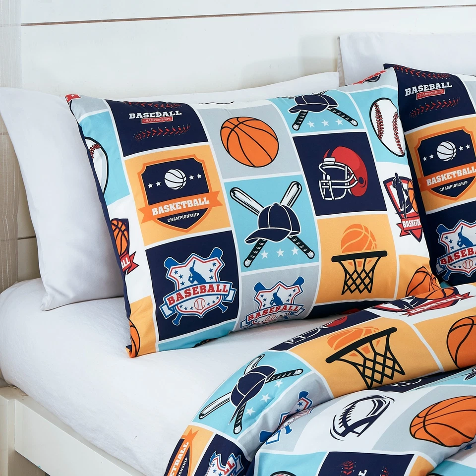 Chezmoi Collection Kids My Sports Microfiber Comforter Set w/ Baseball Pillow - Image 3 of 4