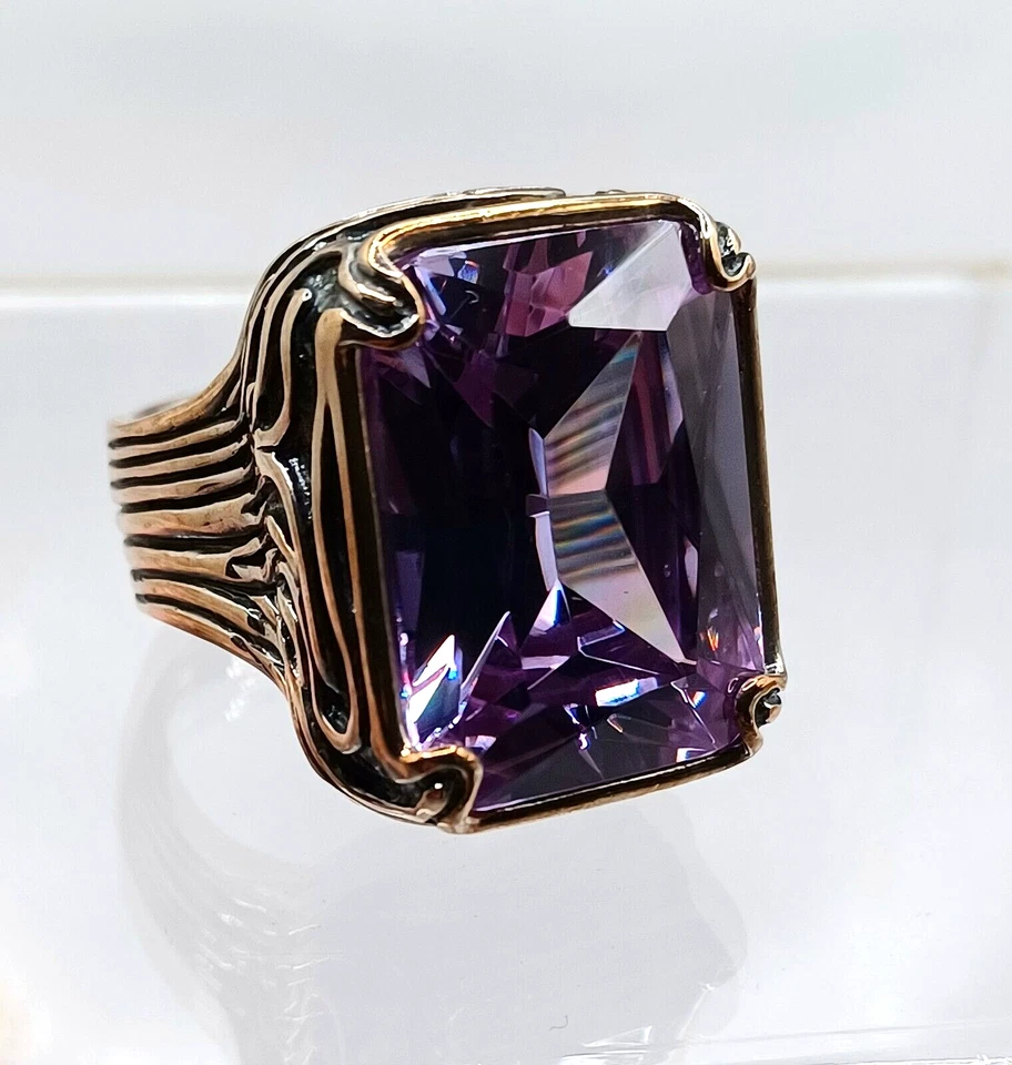 Silpada Purple CZ Ring 925 Sterling Silver Lavender Fields Size 8 Weight 20g - Image 2 of 4