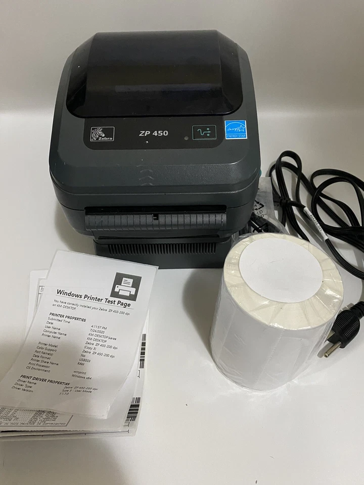 Zebra ZP450 Thermal Label Printer w free Labels & Cable REFURBISHED - Image 3 of 4
