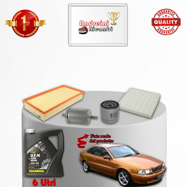 Set Service 4 Filter Und ÖL Volvo C70 2.0 T 20V 166KW 226CV Von 1998-> 2005-image