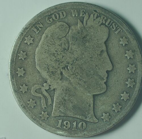 1910 Barber Half Dollar 50c Better Date 418,000 - Picture 1 of 3