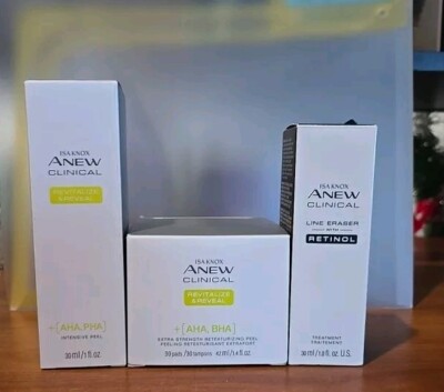 AVON Anew Isa Knox Facial Bundle: Line Eraser w/ Retinol, Revitalize Peels