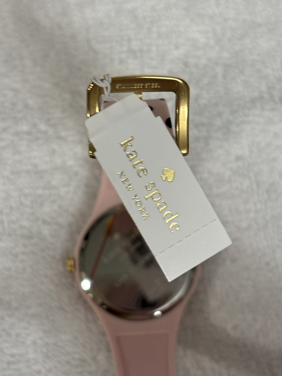 Kate Spade New York Pink Silicone Rumsey Watch Gold Tone Trim Fresh Battery KATE SPADE NEW YORK Rumsey Analog Watch PINK Polkadot  main image 4