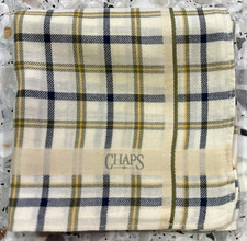 MEN HANDKERCHIEF COTTON VINTAGE POCKET SQUARE 18" CLASSIC ART IVORY CHECKS CREAM