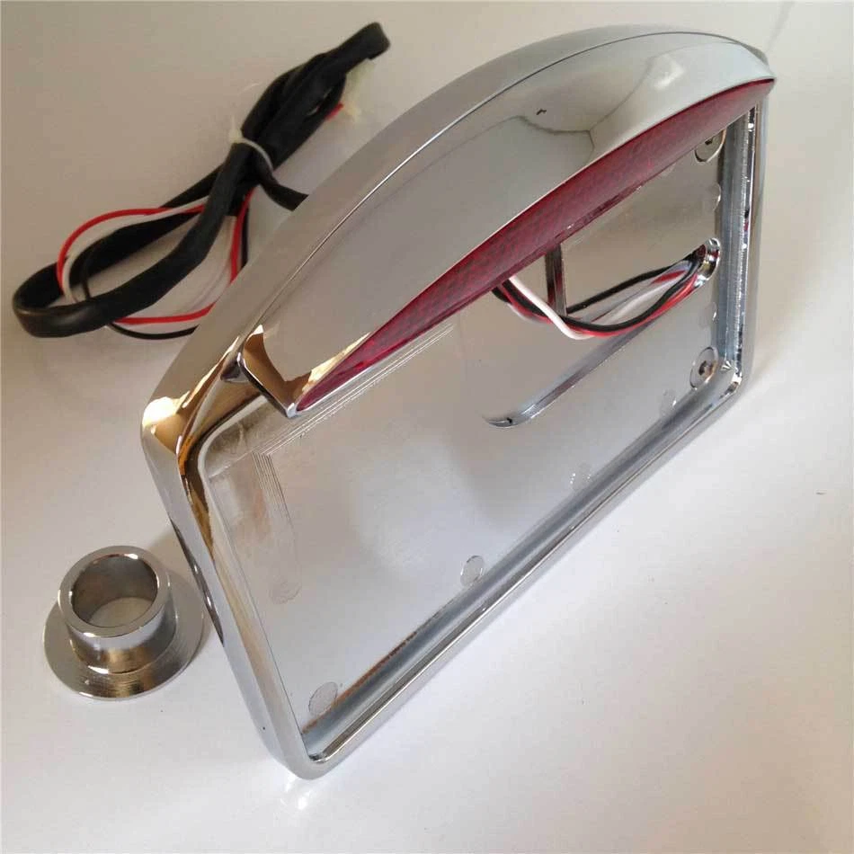 Conjunto de luz LED de matrícula montada lateral piezas de motocicleta freno trasero cromado Foto 4 de 4