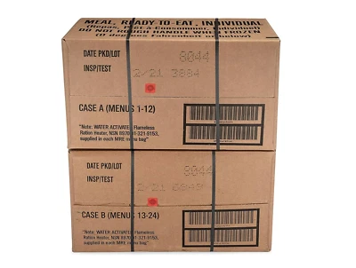 MRE Meals Ready to Eat (2024–2025 Inspection) 12-Pack A&B Case Emergency Food