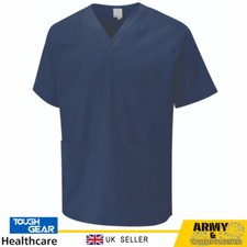 Scrub Medical Uniform Top Women Men Tunic Nurse Hospital Work Wear V-Neck Tops