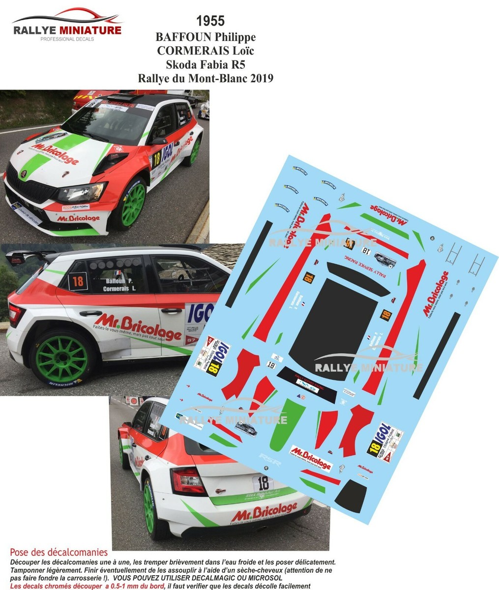 Décalcomanies 1/32 Pour Skoda Fabia R5 Tsjoen - Rallye D'Allemagne WRC 2019 - Neuf Pour Maquettistes