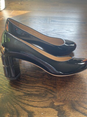Poletto Black Genuine Leather Office/Dress Pumps Women Shoes Size 38