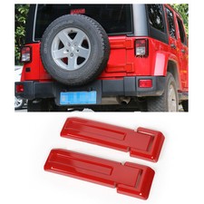 Red Spare Tire Bracket Hinge Cover Trim For 07-18 Jeep Jk Wrangler Unlimited 2pc
