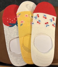 Brand New Ladies Socks " No Show" 3 Pairs One Size