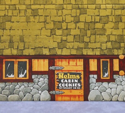 HELMS BAKERY Vintage 1932 Unused / Flat CABIN COOKIES Die-Cut Box Los Angeles CA