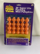 Pumpkin Time NOS 20 Super Lite Flashing Mini Pumpkins String Lights
