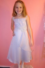 Cheri Flower Girl Dress Lavender size 5 style 15311T Butterfly at Waist Satin