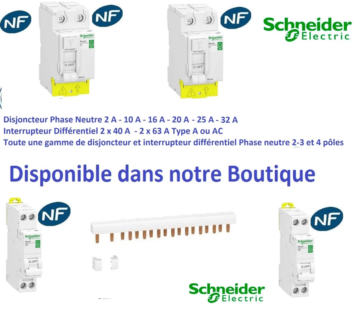 Interrupteur Différentiel A Ou Ac Interrupteur différentiel 2P 40A 30ma type AC - Schneider R9PRC240 3606481102683 | eBay