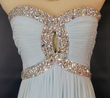 NWT Windsor Size 7 Prom Formal Long Gown Strapless Blue $120 Evening Dress