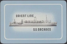 Playing Cards Single Card Old Vintage * ORIENT LINE * Shipping SS ORCADES Ship A