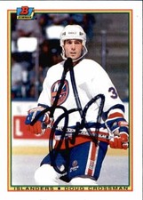 Doug Crossman Signed Auto 1990-91 Bowman card New York Islanders