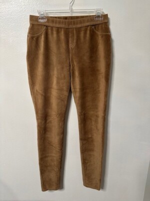 June Daisy Corduroy Pants Brown Straight Leg Trousers Pull on