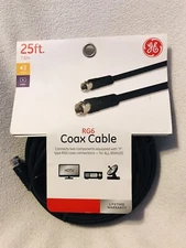 RG6 Video Coaxial Cable 25ft Connects 2 Components Equipped With F-Type RG6
