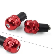 Universal 7/8" Handlebar Grips Bar End Cap Plug Slider Motorcycle red