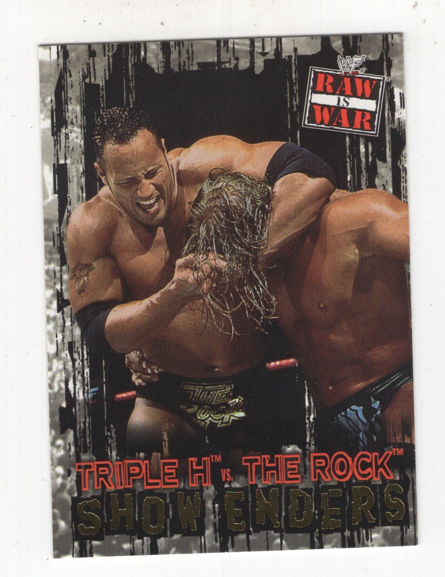 2001 FLEER WWF RAW IS WAR WRESTLING SHOW ENDERS THE ROCK vs