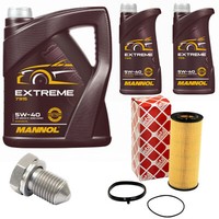 MotoröL Set Mannol 5W-40 7 Liter + ÖLfilter + Schraube FüR Audi A4 Avant A6 A8