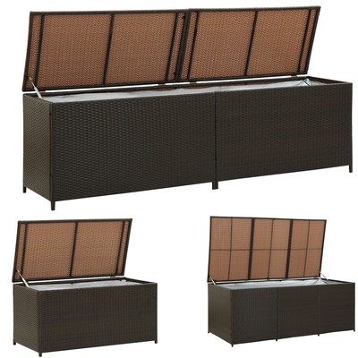 Gartenbox 100/180/200cm Poly Rattan Auflagenbox Gartentruhe Kissenbox