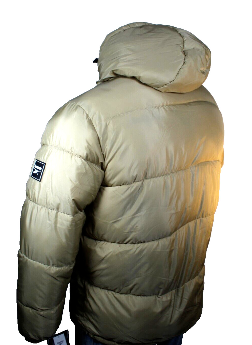 New REEBOK Size Large Sand Color Men's Quilted Puffer Hooded Jacket RETAIL $165 thumbnail 3