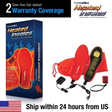 X Large Size Thermacell Rechargeable Heated Insoles with Wirelsee Remote Control